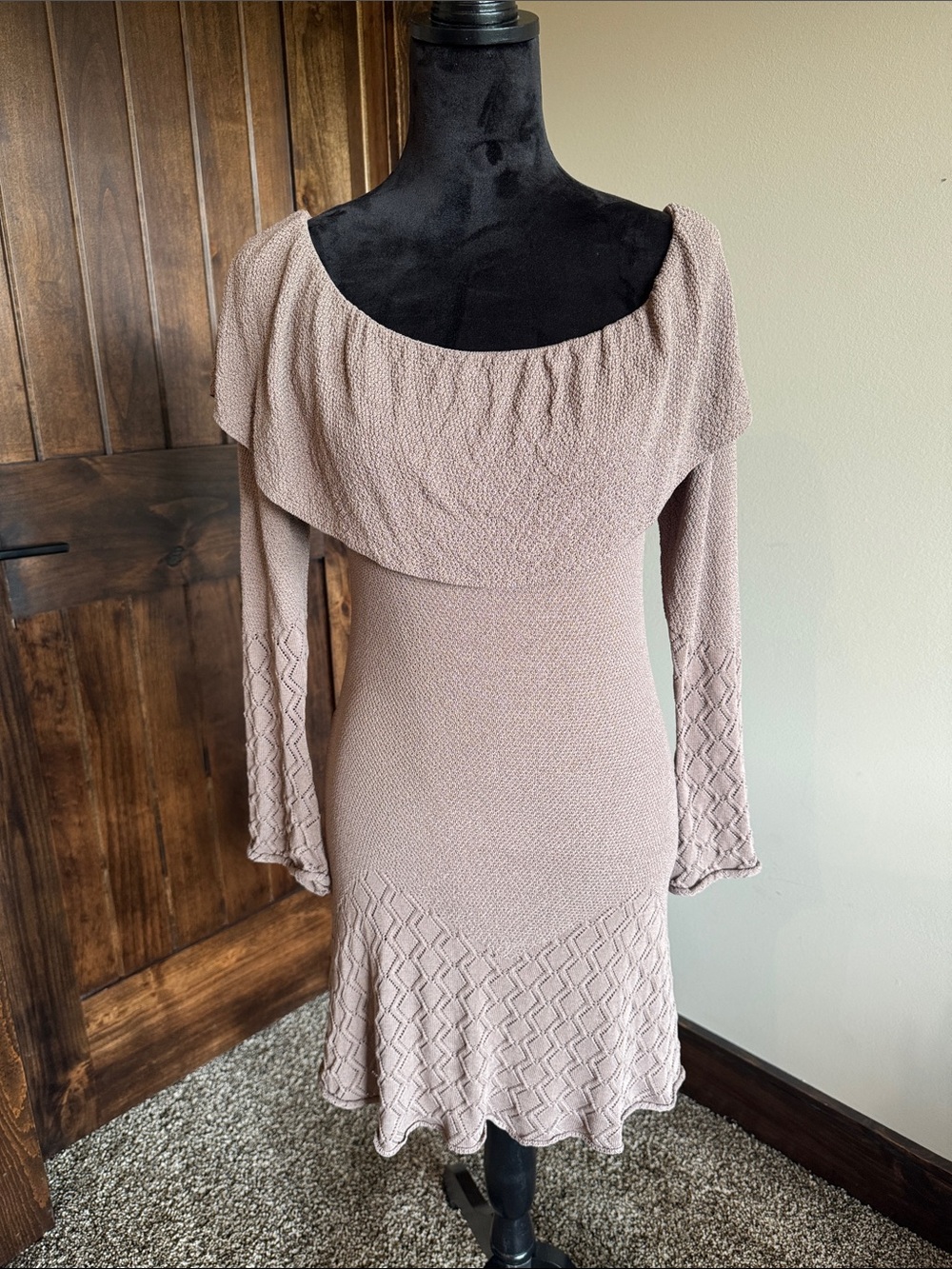 Women's Blush Knit Scoop Neck Dress